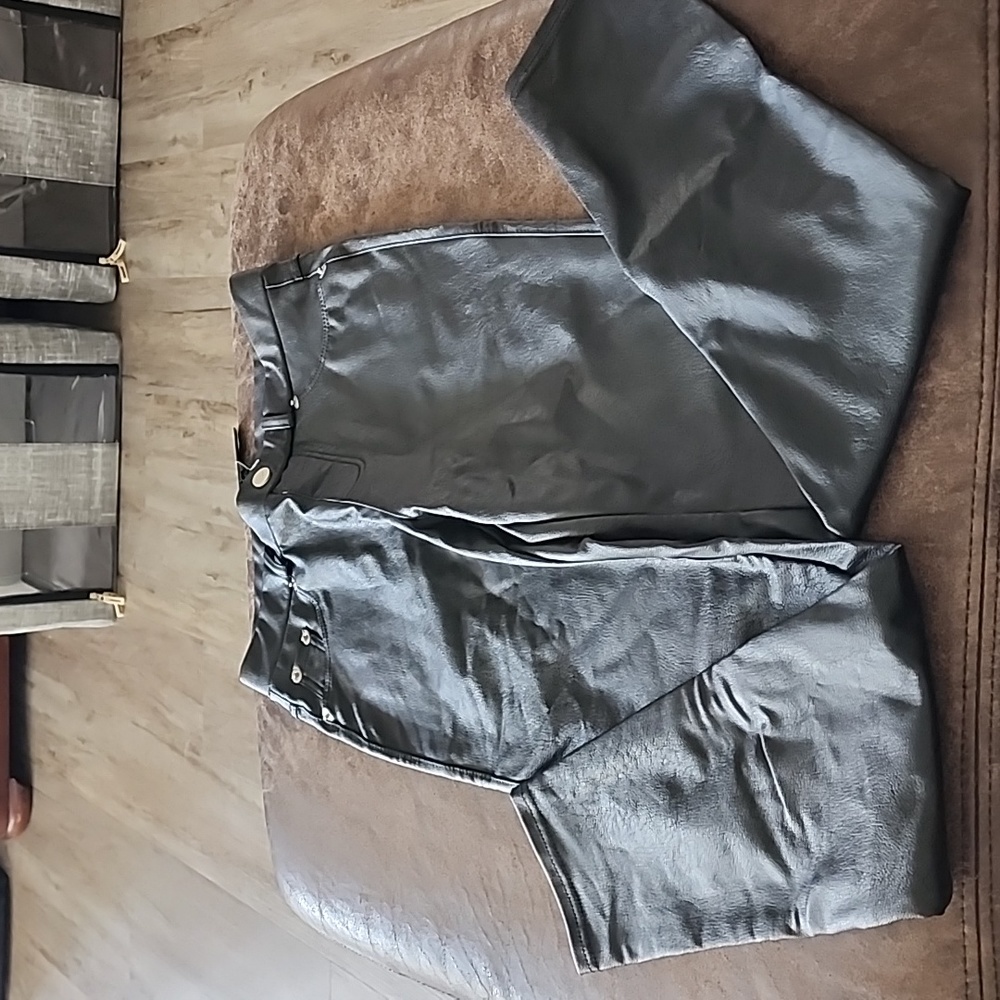 Polyurethane leather pants Jean style
